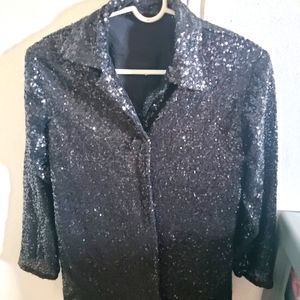 Black sequins jacket custom made